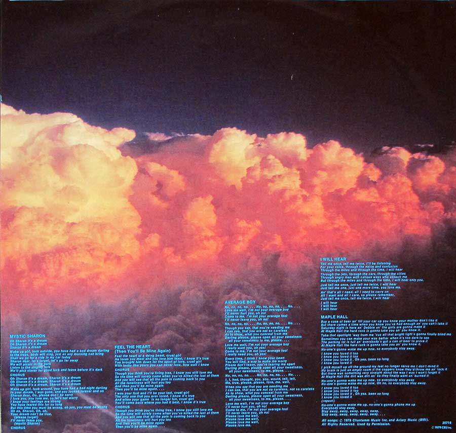 Photo of "AVIARY - S/T Self-Titled Prog Rock" Album's Inner Sleeve  