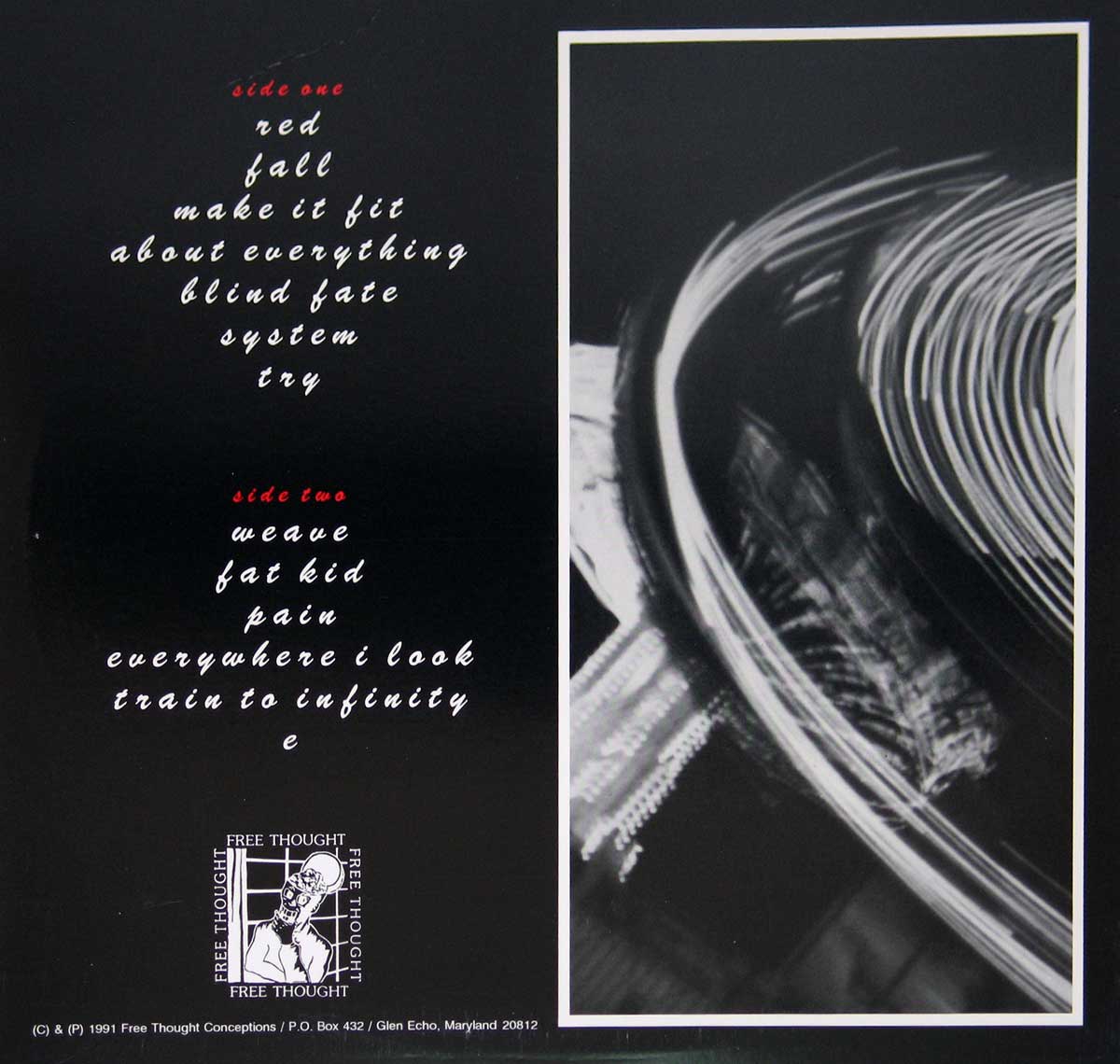 Photo of "Nepenthe" Album's Back Cover  