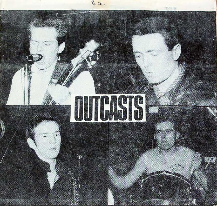 Photo of album back cover THE OUTCASTS - Justa Nother Teenage Rebel / Love Is For Sops Punk GOT 3 FOC 7" PS Single Vinyl