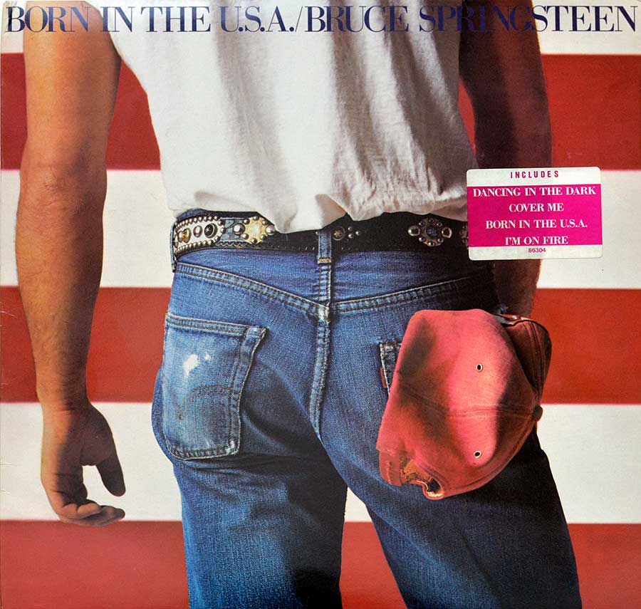 Album Front Cover Photo of BRUCE SPRINGSTEEN BORN IN THE U.S.A. INCL PROMO, LYRICS, OIS 