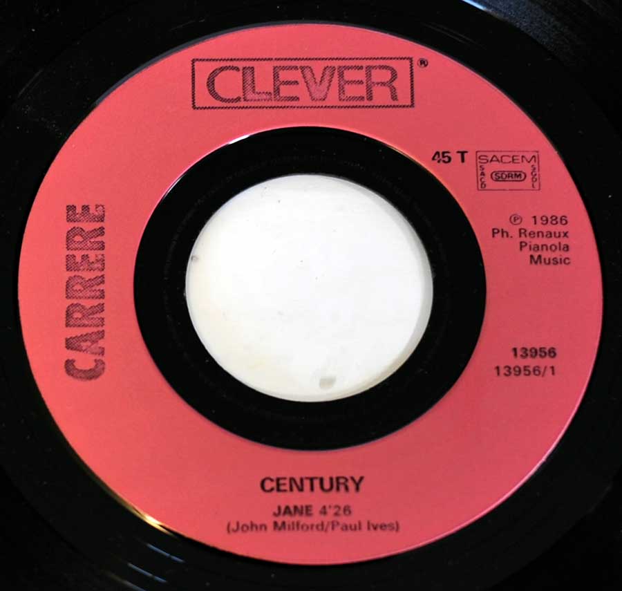 "Jane" Record Label Details: Carrere Clever 13956 , SACEM, SDRM ℗ 1986 Pg Renaux Pianola Music Sound Copyright 