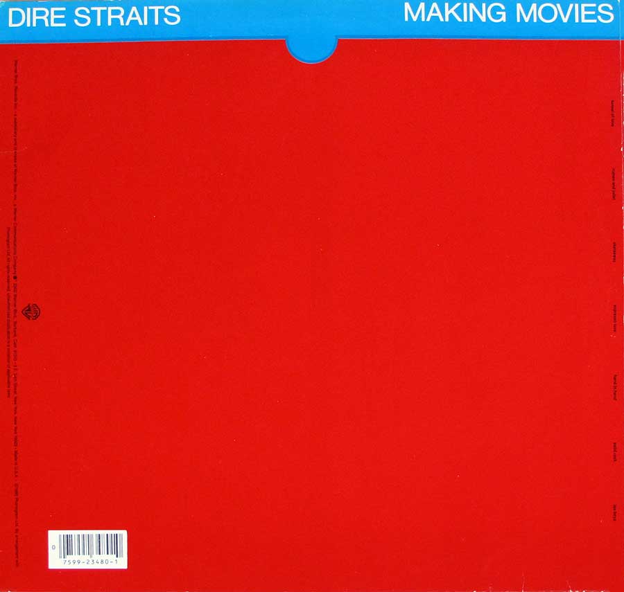 Album Back Cover  Photo of "DIRE STRAITS - Making Movies Orig USA"