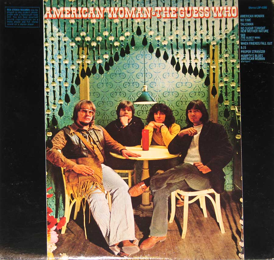 GUESS WHO - American Woman, Gatefold Dynagroove 12"Vinyl LP Album
 back cover