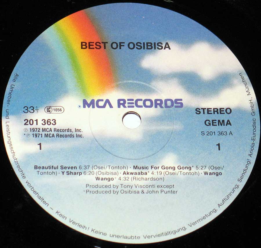 Osibisa - Best of Osibisa 12" LP Vinyl Gramophone Record