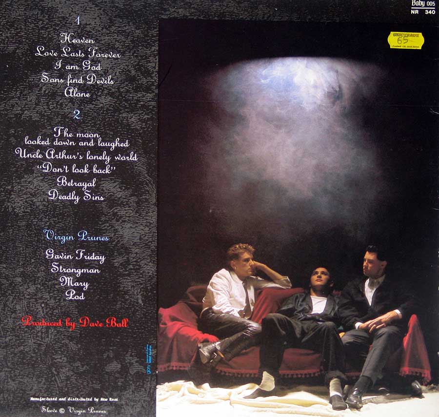 Photo of album back cover VIRGIN PRUNES - The Moon Looked Down And Laughed 12" Vinyl LP Album