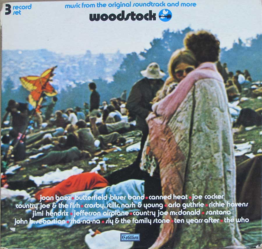 Front Cover Photo Of Woodstock 69 Original Movie Soundtrack FRANCE 3LP 12" Vinyl Album