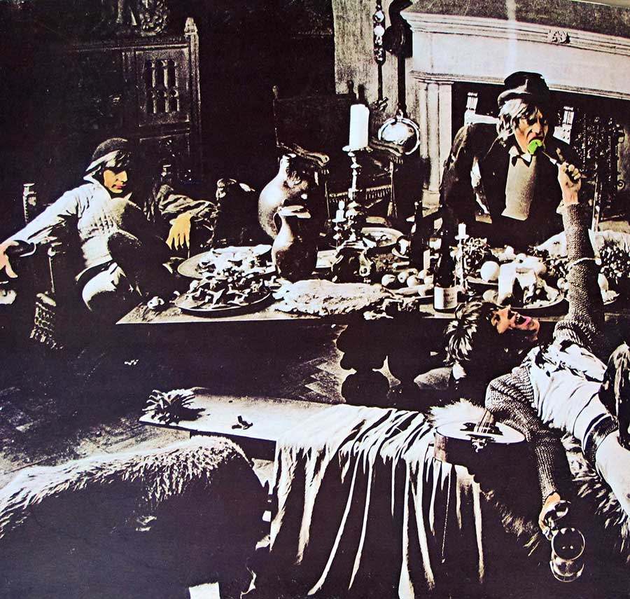 Photo of the left page inside cover ROLLING STONES - Beggars Banquet - Red Colour Decca Germany 