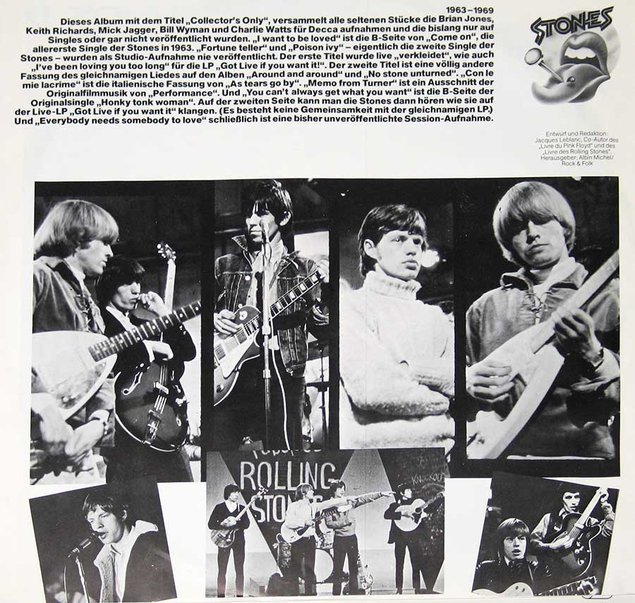 Photo One Of The Original Custom Inner Sleeve ROLLING STONES - Collector's Only 