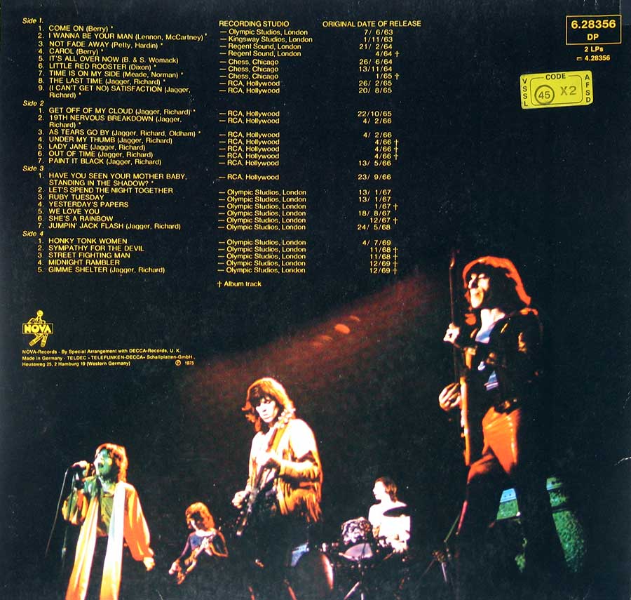 Photo of album back cover Rolling Stones - Rolled Gold Nova Records
