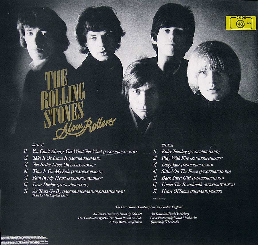Photo of album back cover ROLLING STONES - Slow Rollers