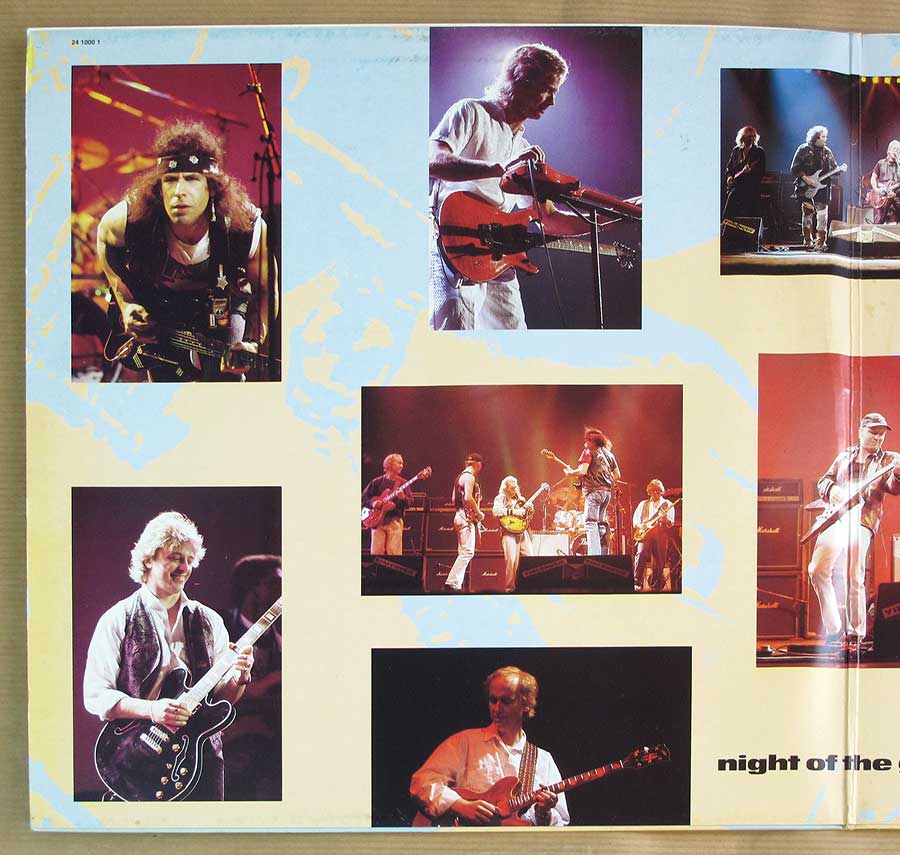 Photo of the left page inside cover NIGHT OF THE GUITAR 2LP 