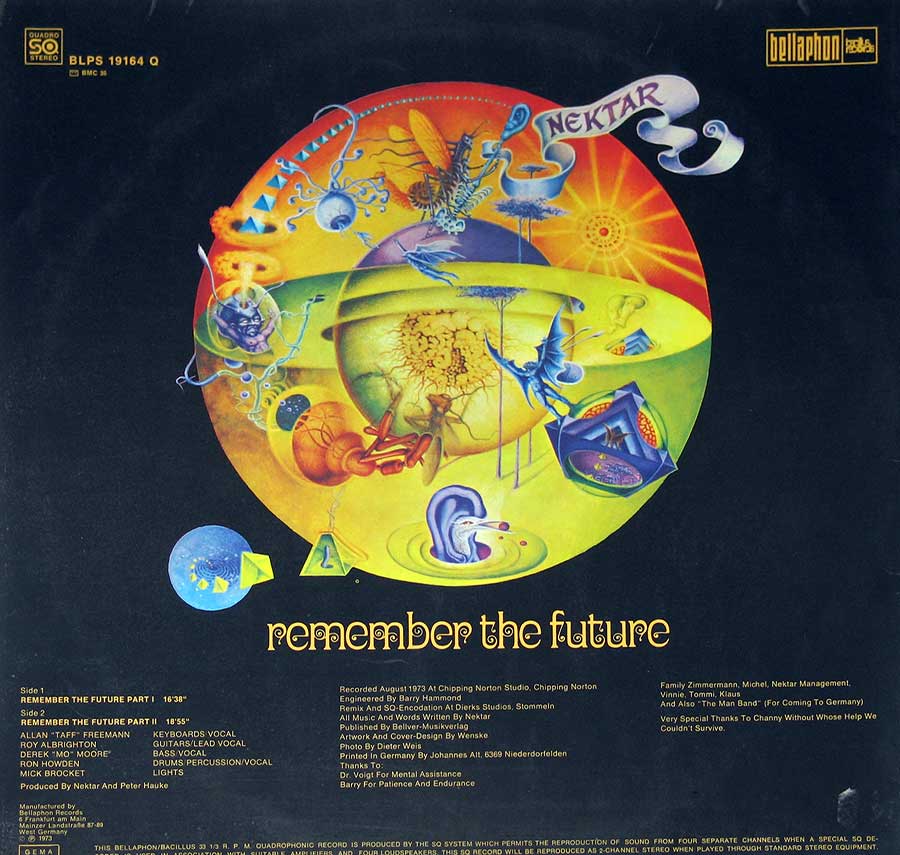 NEKTAR - Remember the Future Gatefold 12" VINYL LP ALBUM back cover