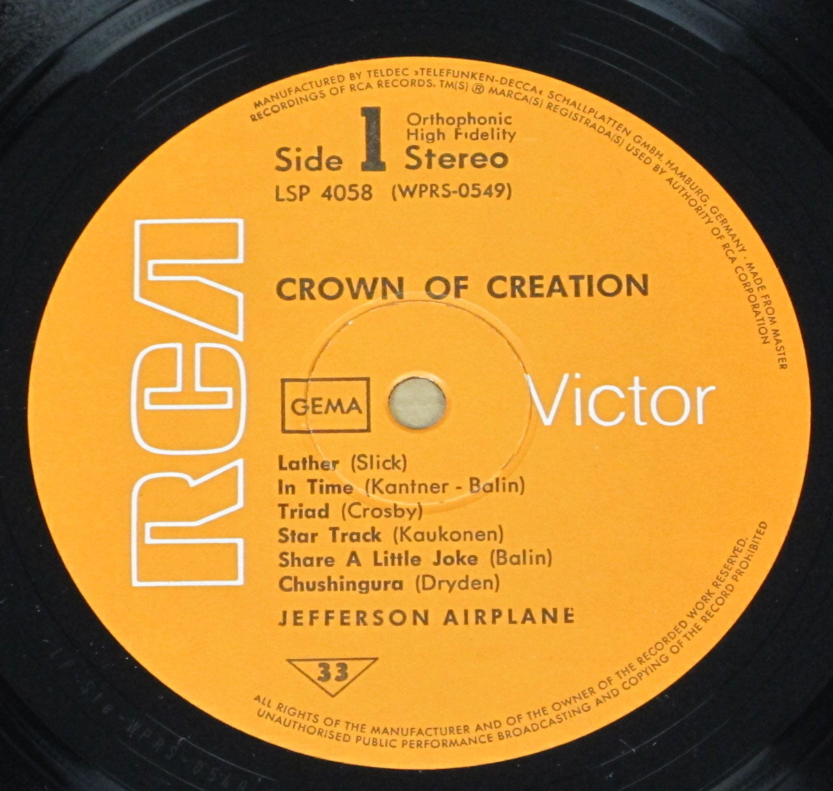 High Resolution Photo of jefferson airplane crown creation 