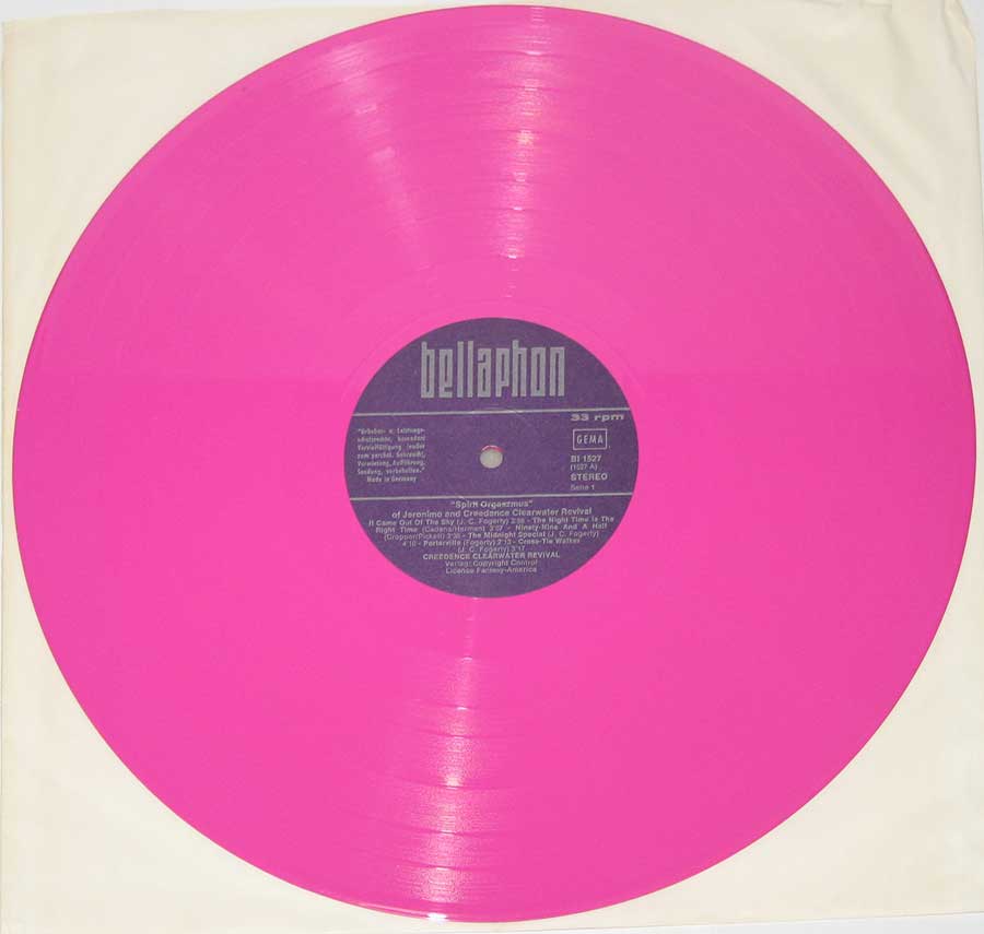 JERONIMO & CREEDENCE CLEARWATER REVIVAL Spirit Orgaszmus 12" Pink Vinyl + Poster
 vinyl lp record 