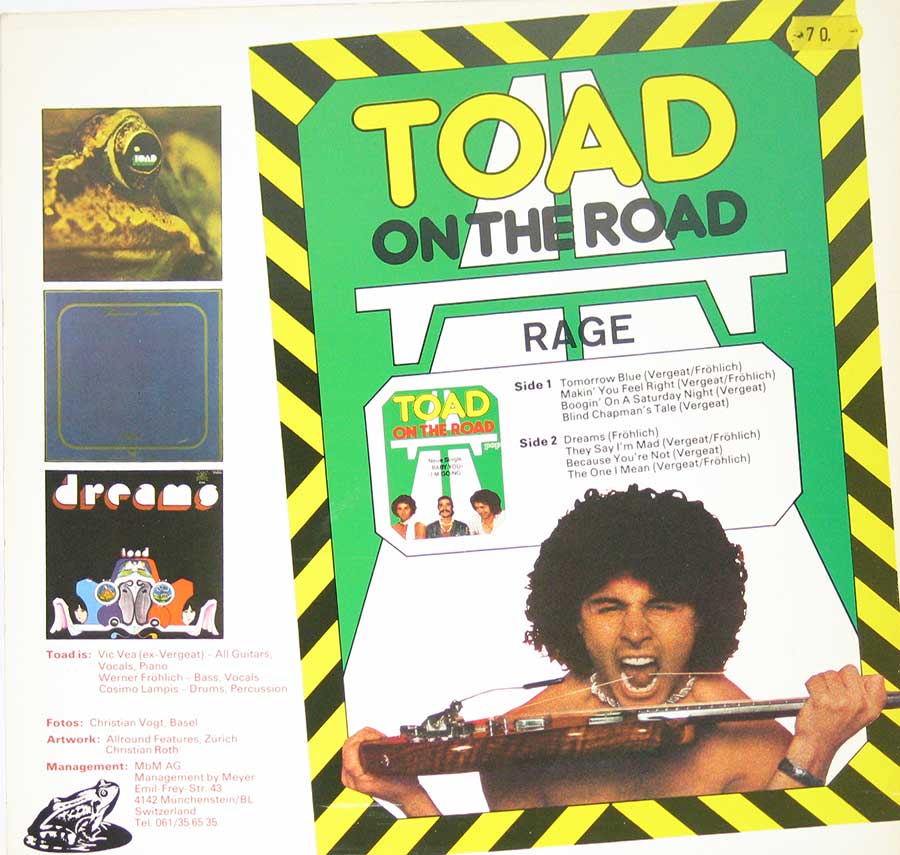 TOAD - Best of Toad Swiss Psych Prog Brainticket 12" Vinyl LP Album back cover