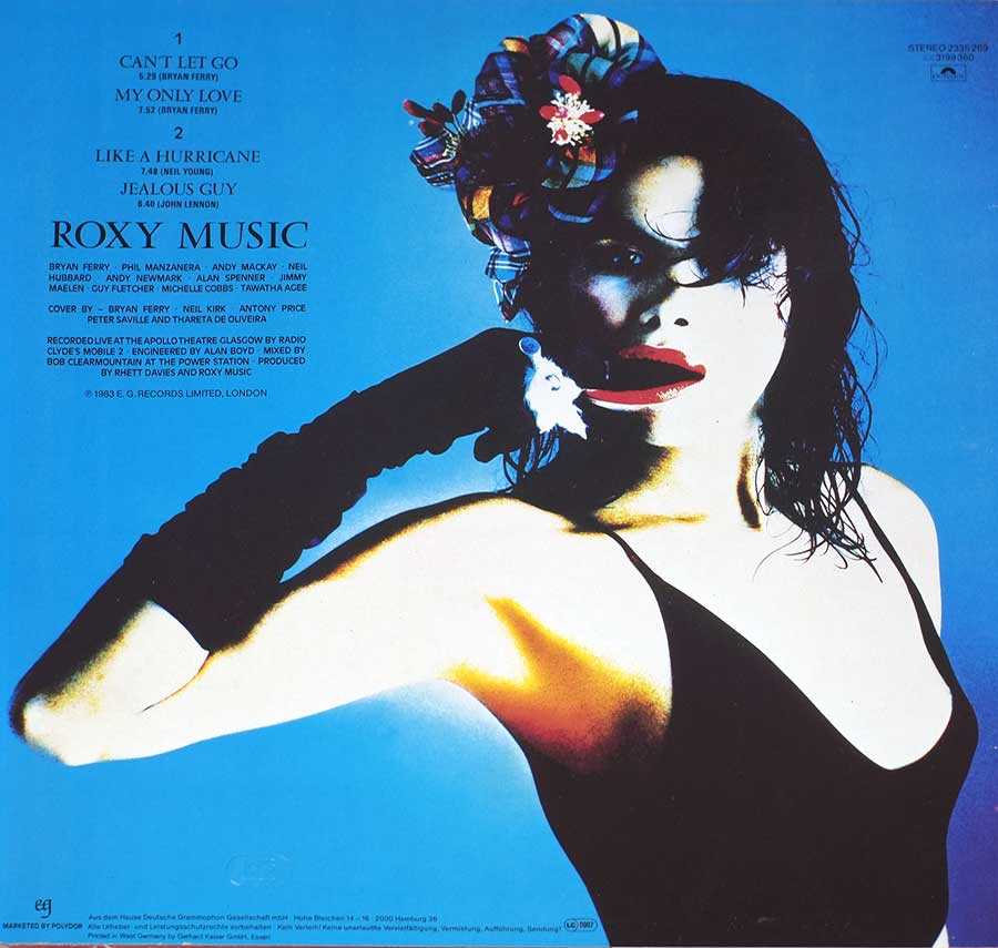 ROXY MUSIQUE - High Road 12" Vinyl EP album back cover