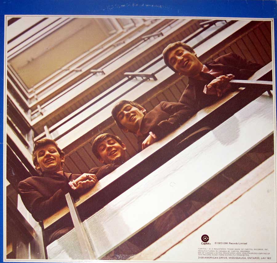 Photo of album back cover BEATLES 1967-1970 Blue Cover Canada 12" Vinyl LP Album