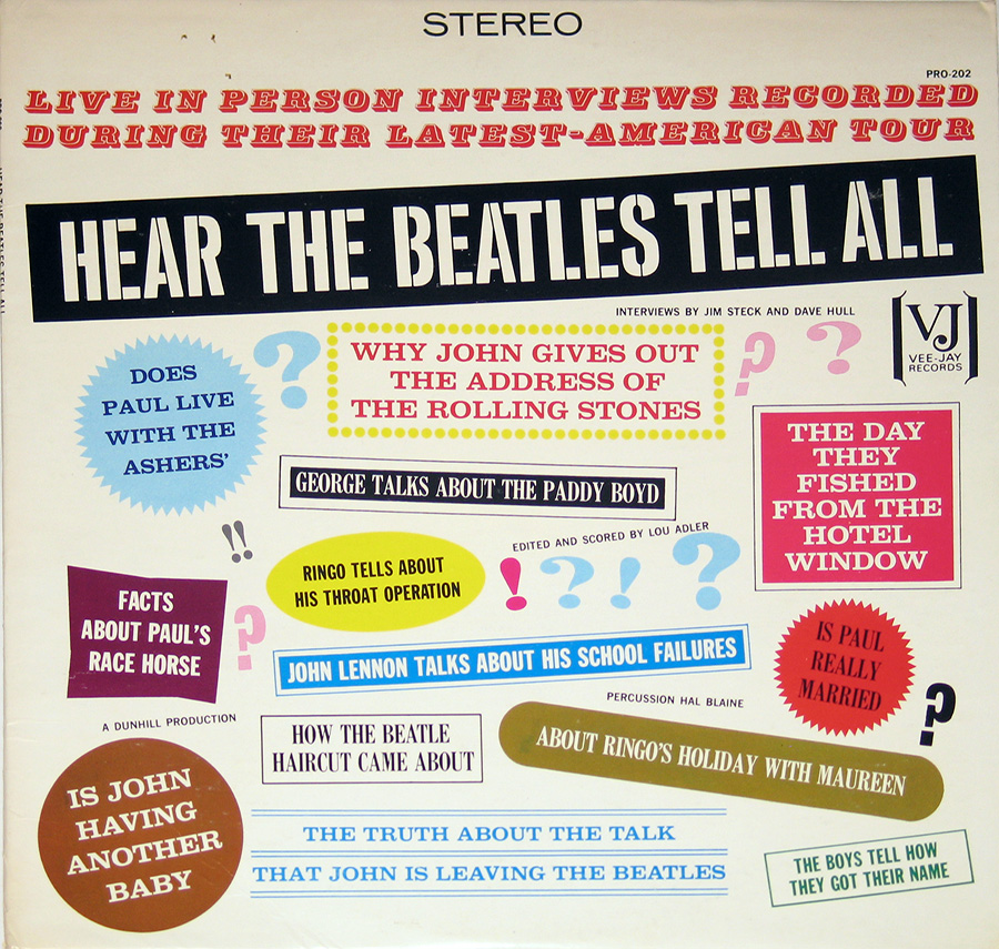 Front Cover Photo Of BEATLES - Hear the Beatles Tell All 12" Vinyl LP Album