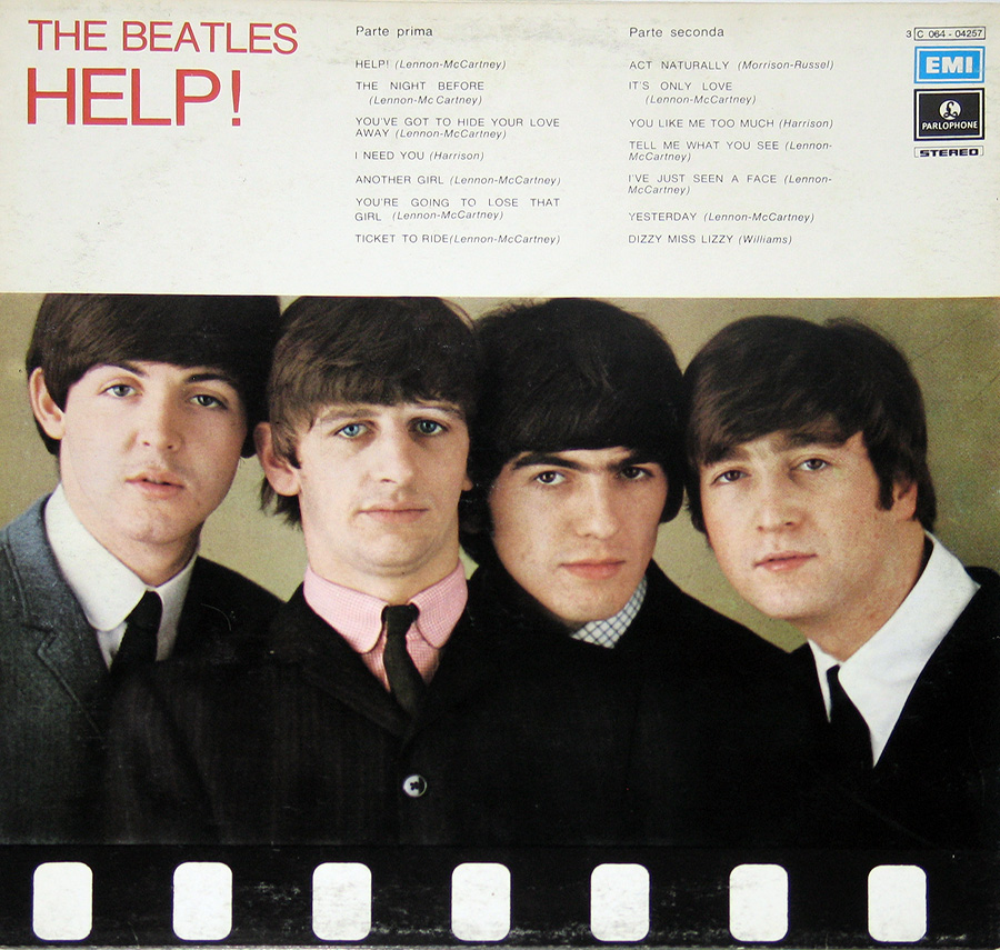 Photo of album back cover BEATLES - Help! Canzoni Dal Film Aiuto! 12" Vinyl LP Album