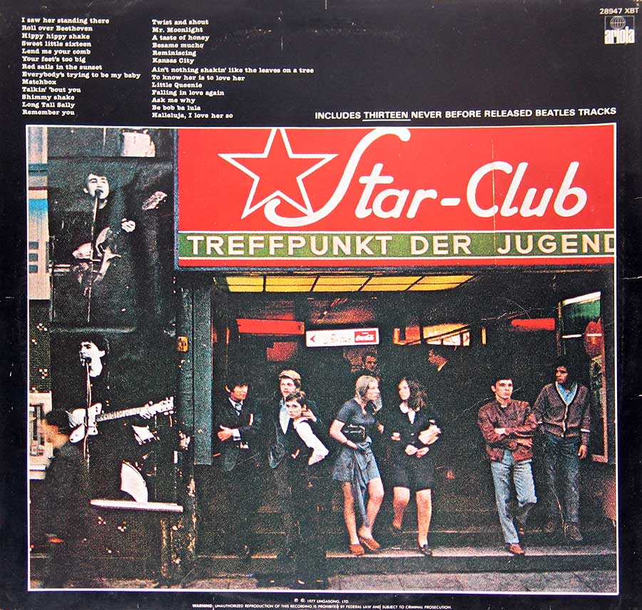 Photo of album back cover BEATLES - Live At The Star-Club in Hamburg 1962 12" Vinyl LP Album
