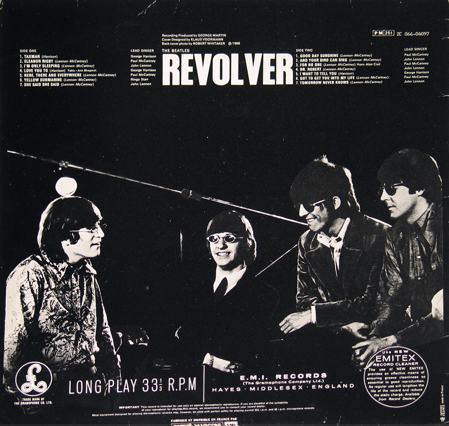 Photo of album back cover BEATLES - Revolver French Odeon 12" Vinyl LP Album
