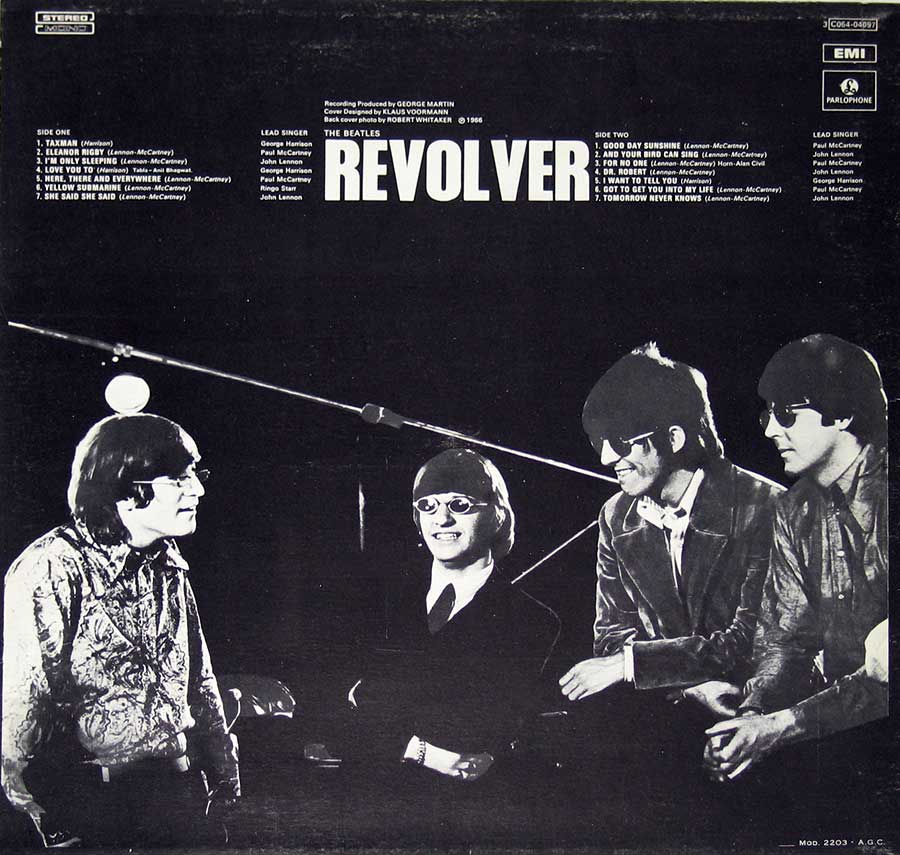 Photo of album back cover BEATLES - Revolver Italian Release 12" Vinyl LP Album