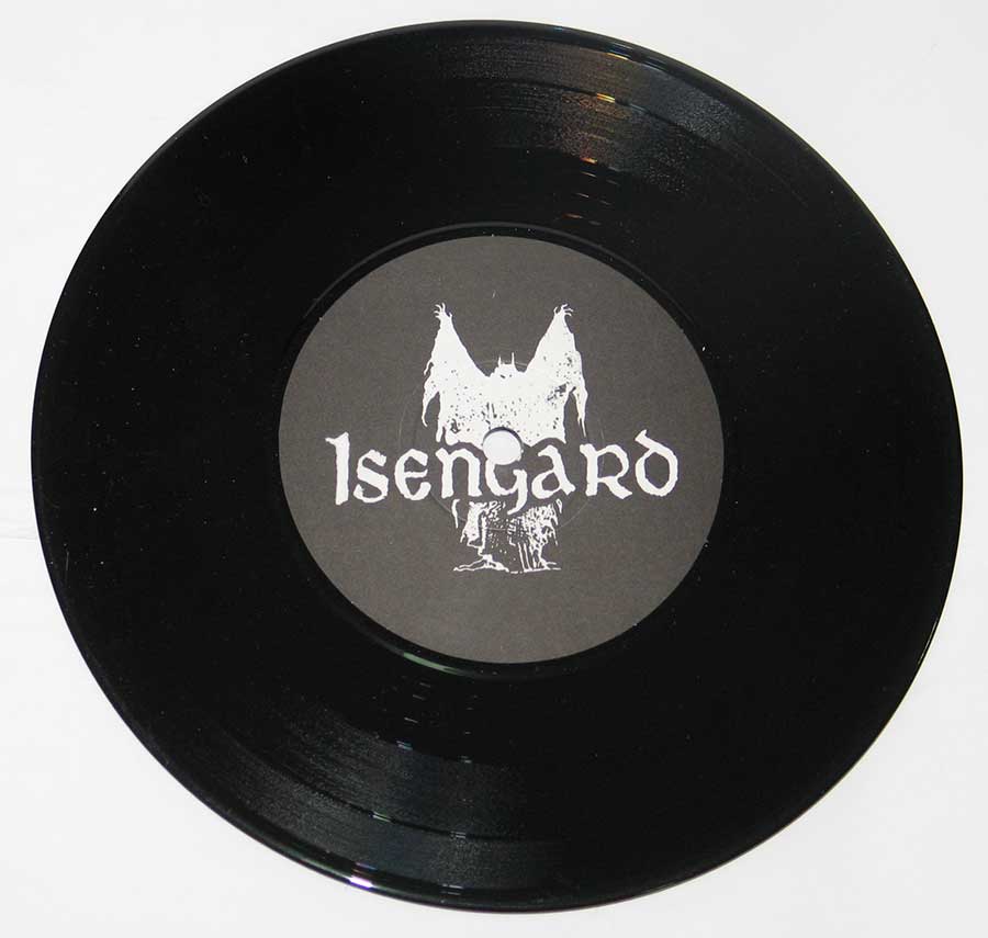 Close up of record's label ISENGARD - Spectres over Gorgoroth limited edition of 200 copies Side One