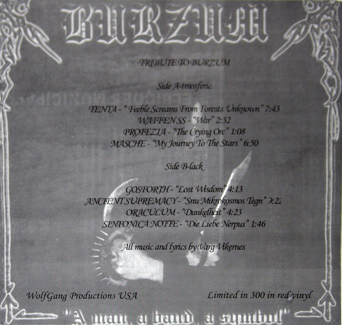 正規品スーパーSALE×店内全品キャンペーン BURZUM-A Man,a band,a