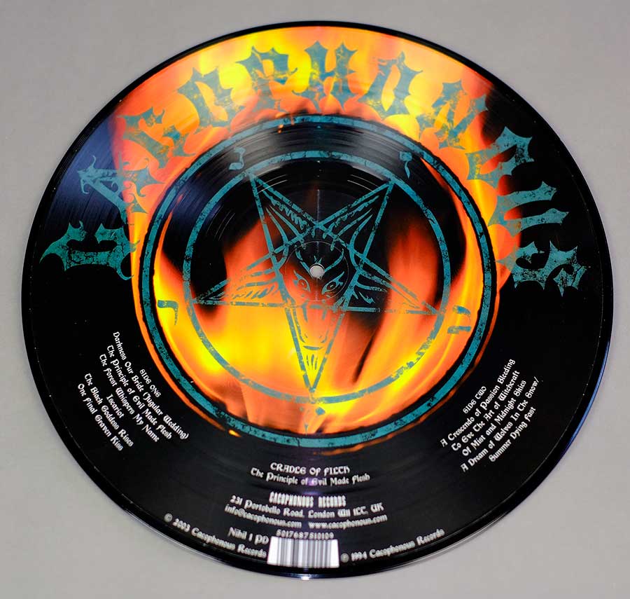 Album Back Cover  Photo of "CRADLE OF FILTH	- The Principle Of Evil Made Flesh Picture Disc"