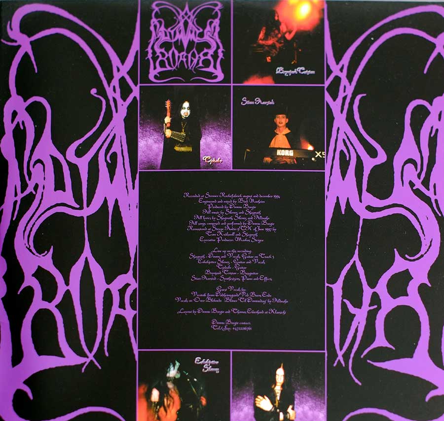 DIMMU BORGIR - For All Tid Colour Violet Splatter Vinyl 2LP BONUS TRACKS 12" VINYL
 inner gatefold cover