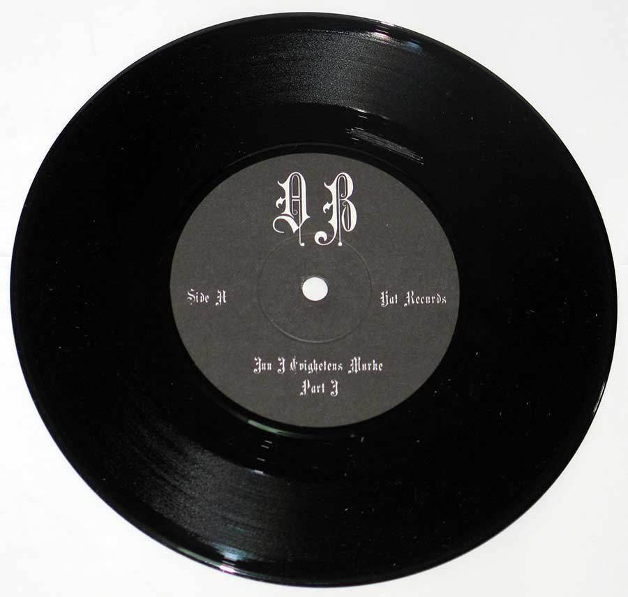 Close up of Side One record's label DIMMU BORGIR - Inn I Evighetens Morke 1994 7" Vinyl Single