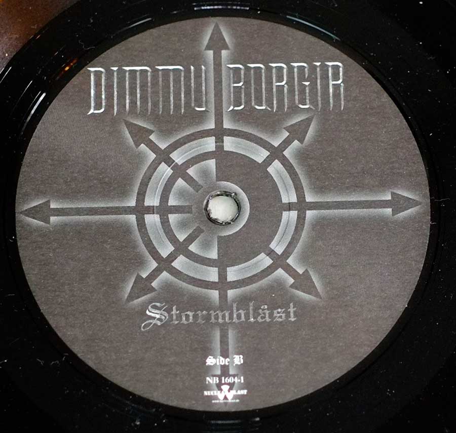 Side Two Close up of record's label DIMMU BORGIR - Stormblast Nuclear Blast Records 12" LP Vinyl Album
