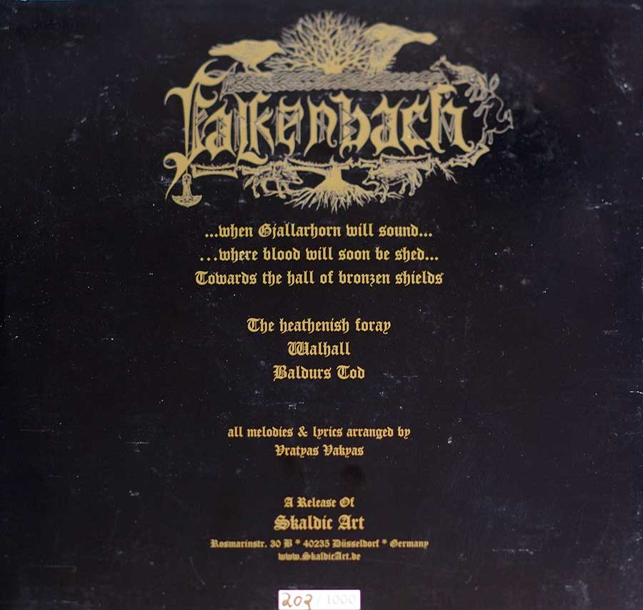 Photo of album back cover FALKENBACH - ...Magni Blandinn Ok Megintiri Ltd Edition SAP 009