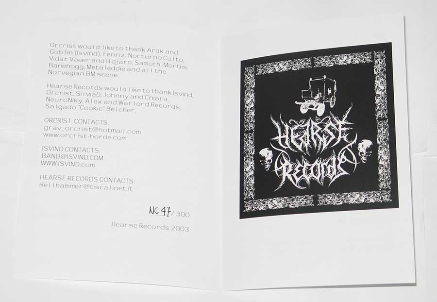 ISVIND / ORCRIST - Det hedenske Norge / Limited Edition 7" Vinyl Single custom inner sleeve