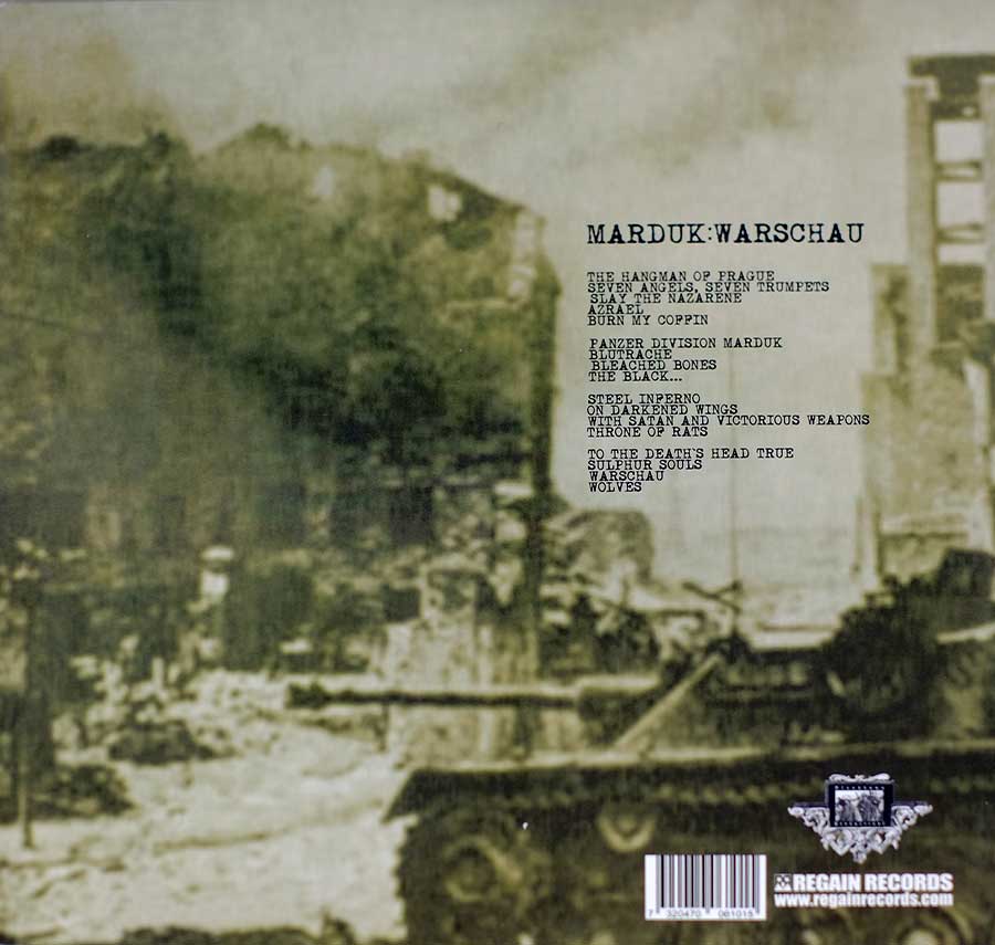MARDUK - Warschau Poster Gatefold Cover 12" 2LP VINYL Album
 back cover