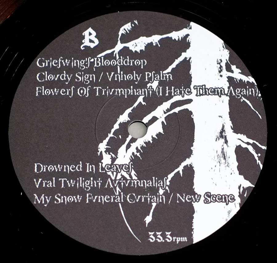 Close up of record's label THY REPENTANCE - Ural Twilight Autumnalias Side Two