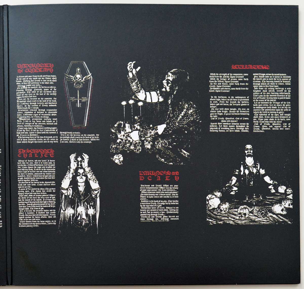 Photo of album back cover WATAIN - Sworn To The Dark White Vinyl 