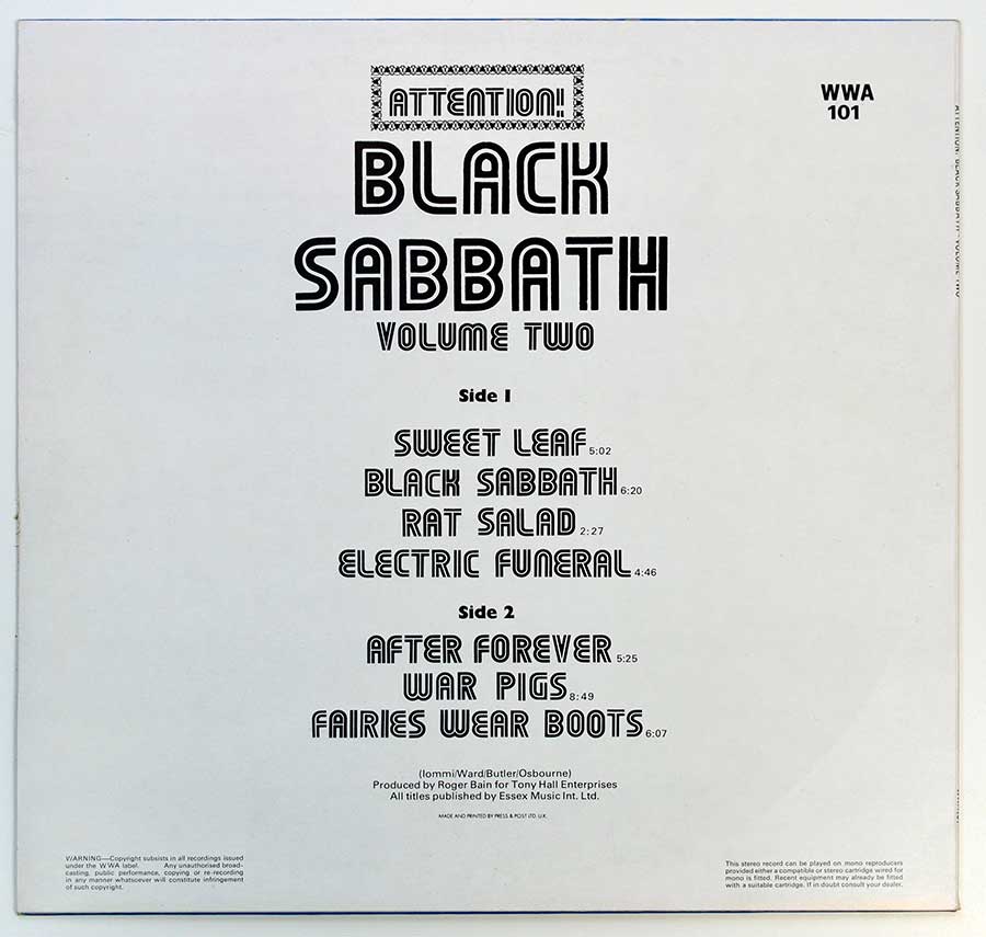 High Resolution Photo BLACK SABBATH - Attention! Volume Two 