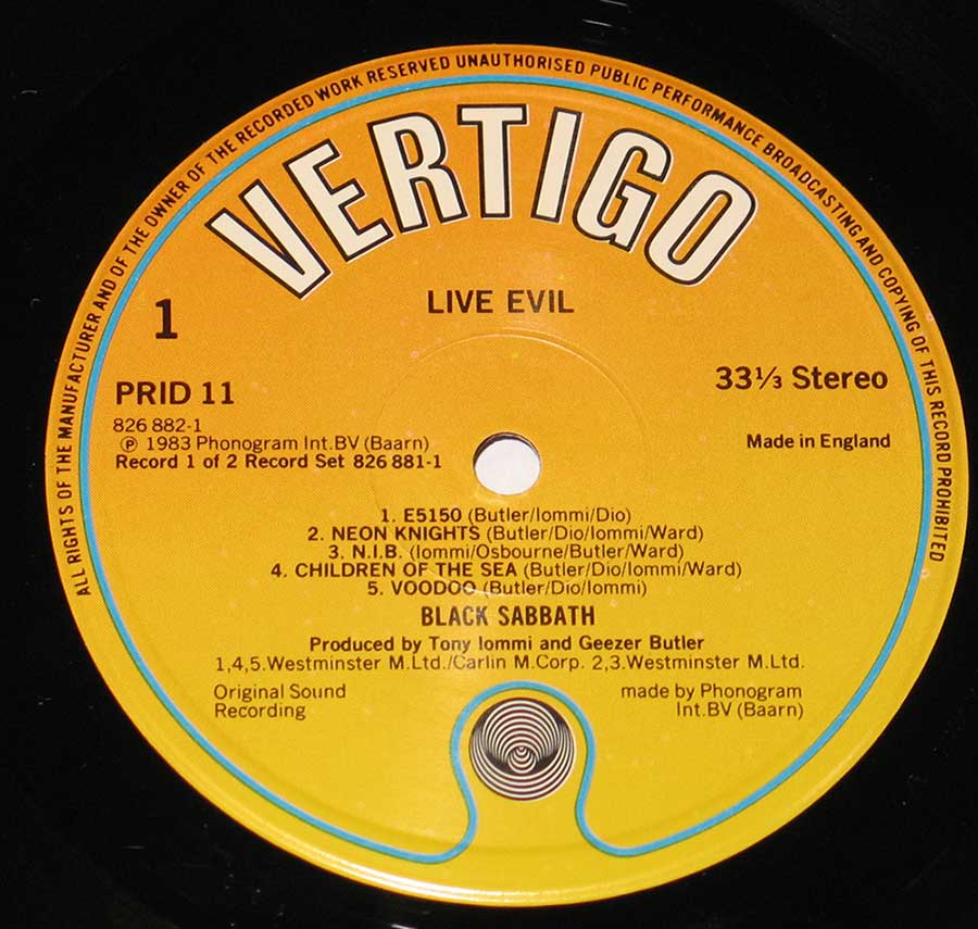 BLACK SABBATH Live Evil English Release 12