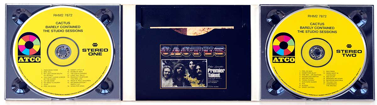 Photo of CD Case Inside CACTUS Barely Contained – The Studio Sessions 2CD Limited Edition 2CD 