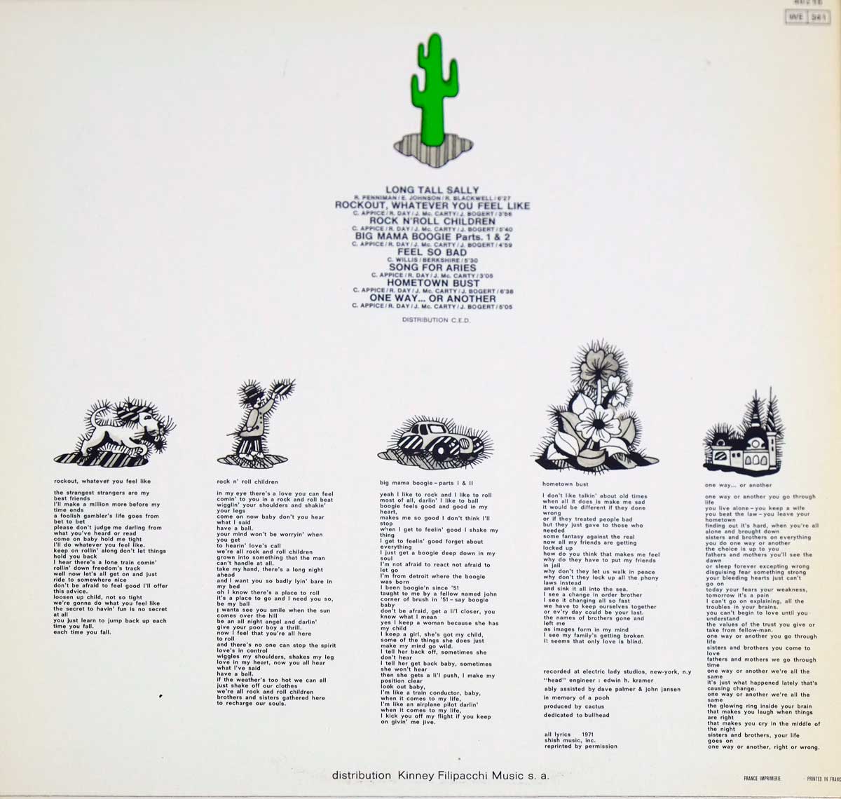 Photo of Cactus One Way Or Another Album back cover