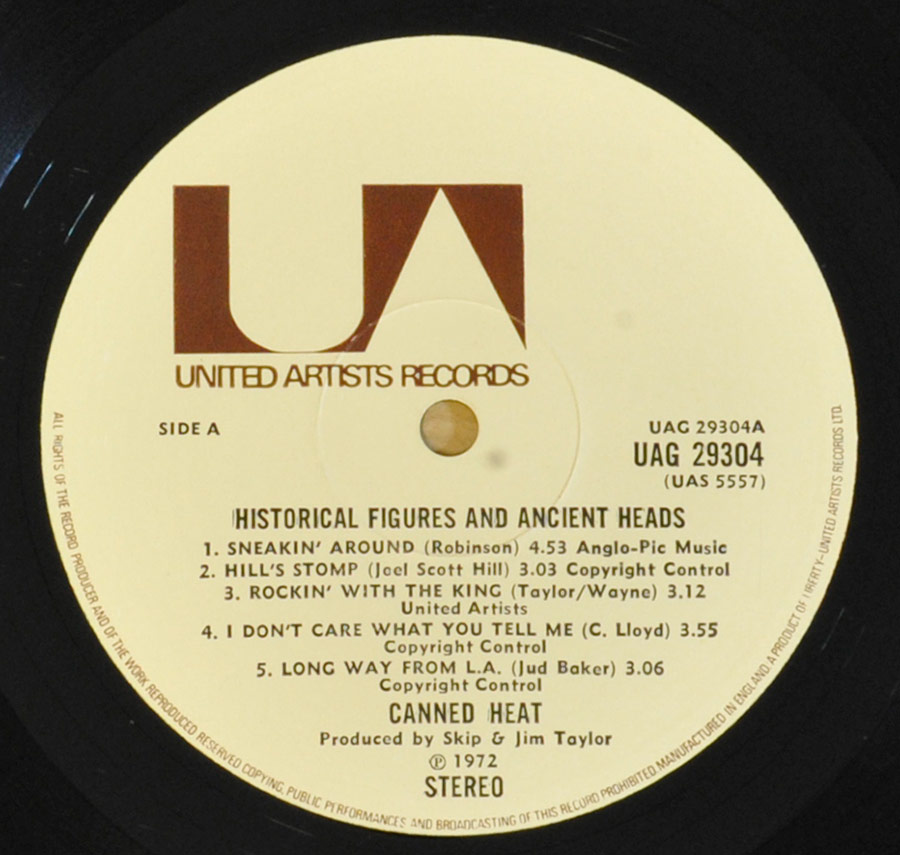 "Historical Figures And Ancient Heads" Record Label Details: United Artsist Records UAG 29304 ℗ 1972 Sound Copyright 