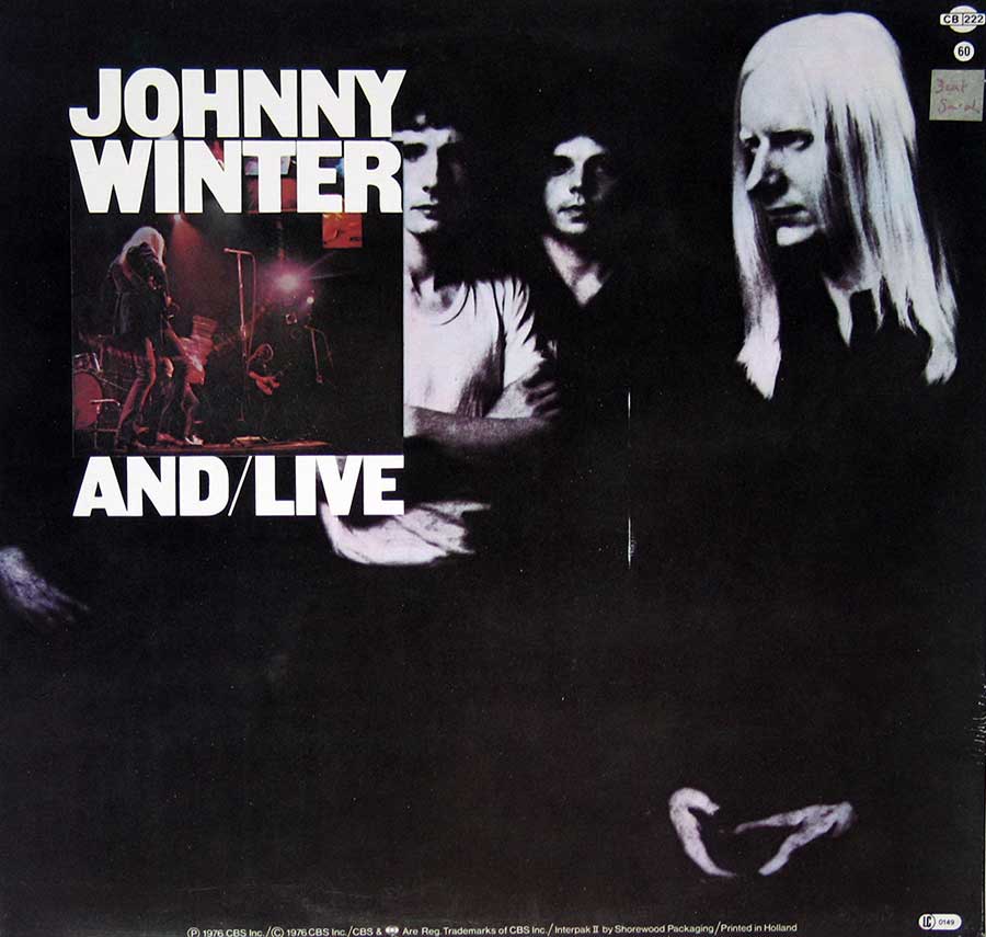Photo of album back cover JOHNNY WINTER AND & AND LIVE 2LP Vinyl ALBUM