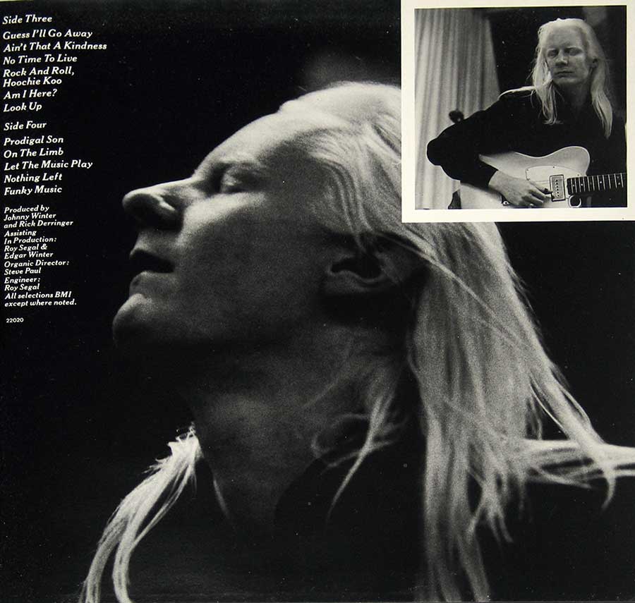 Photo of the right page inside cover JOHNNY WINTER AND & AND LIVE 2LP Vinyl ALBUM 