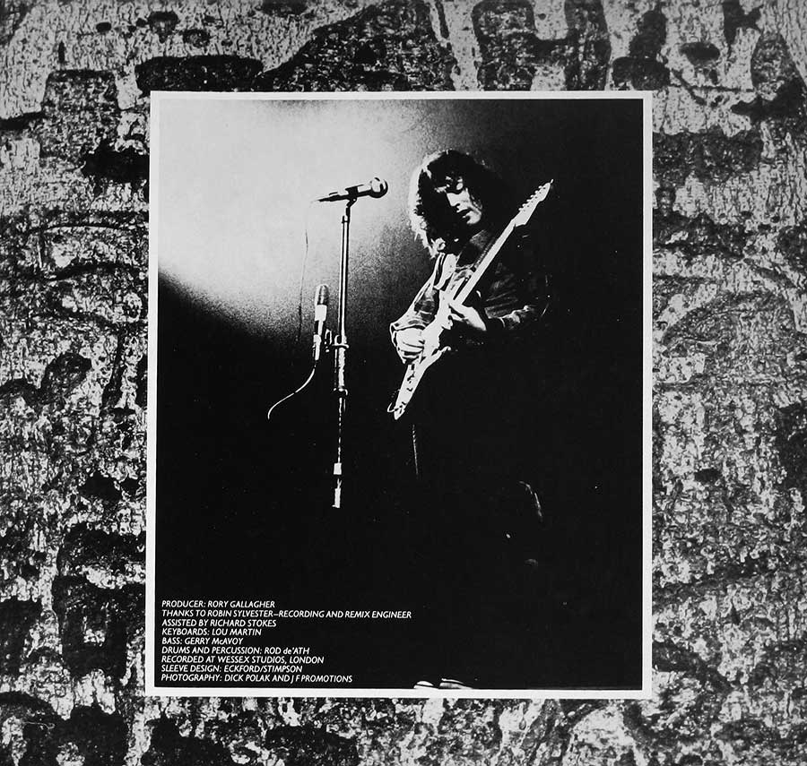 RORY GALLAGHER - Against the Grain 12" Vinyl LP Album custom inner sleeve