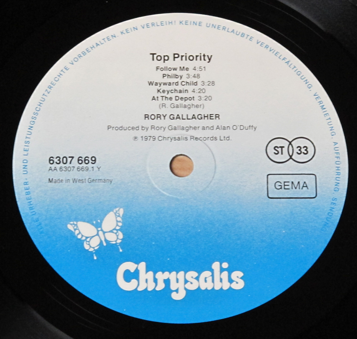 RORY GALLAGHER - Top Priority album's cover
