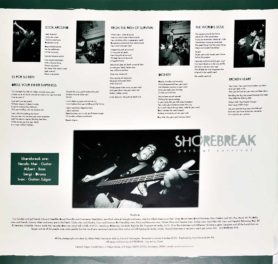SHOREBREAK - Path Of Survival Coloured 12" Vinyl LP Album custom inner sleeve