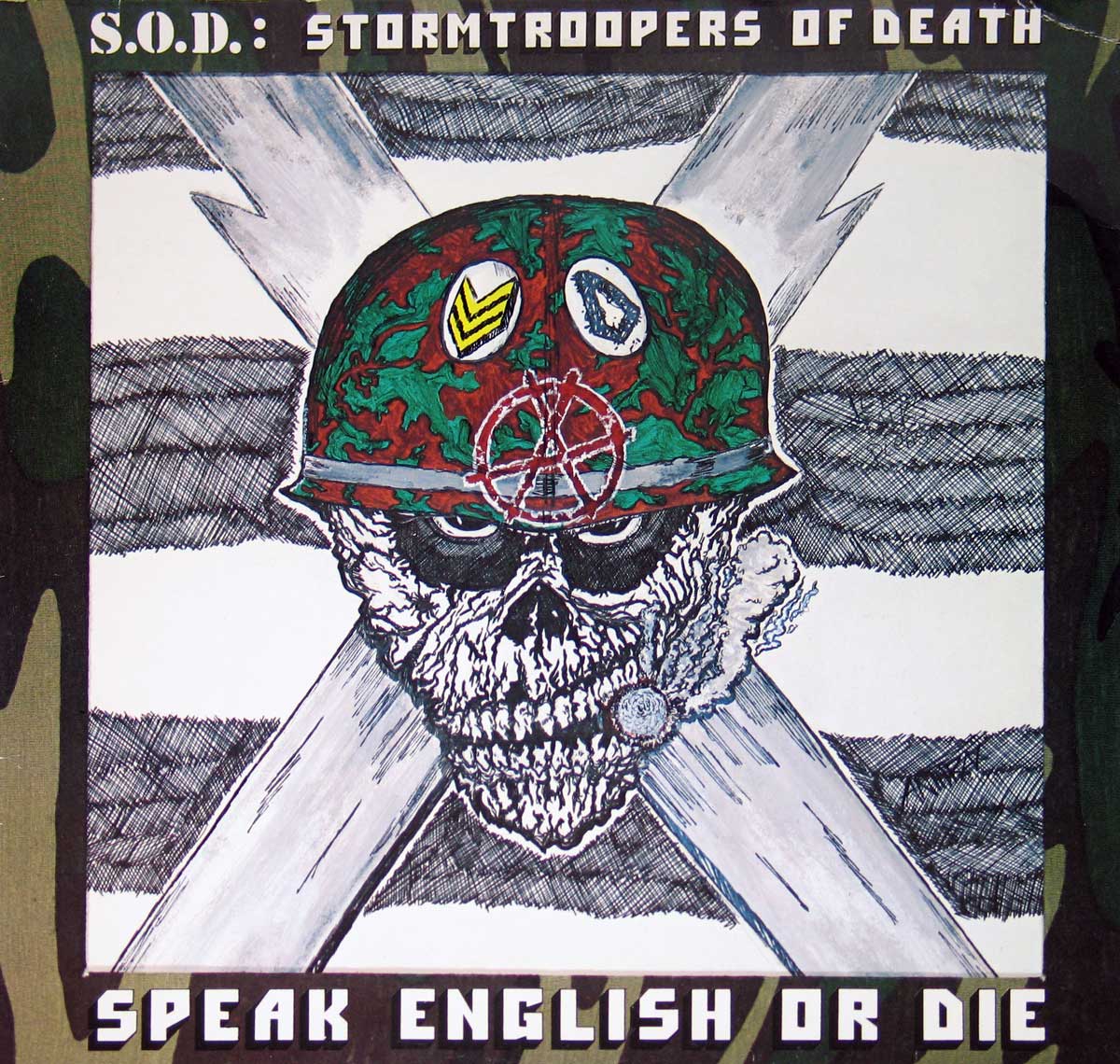 large album front cover photo of: S.O.D Stormtroopers of Death Speak English Or Die 