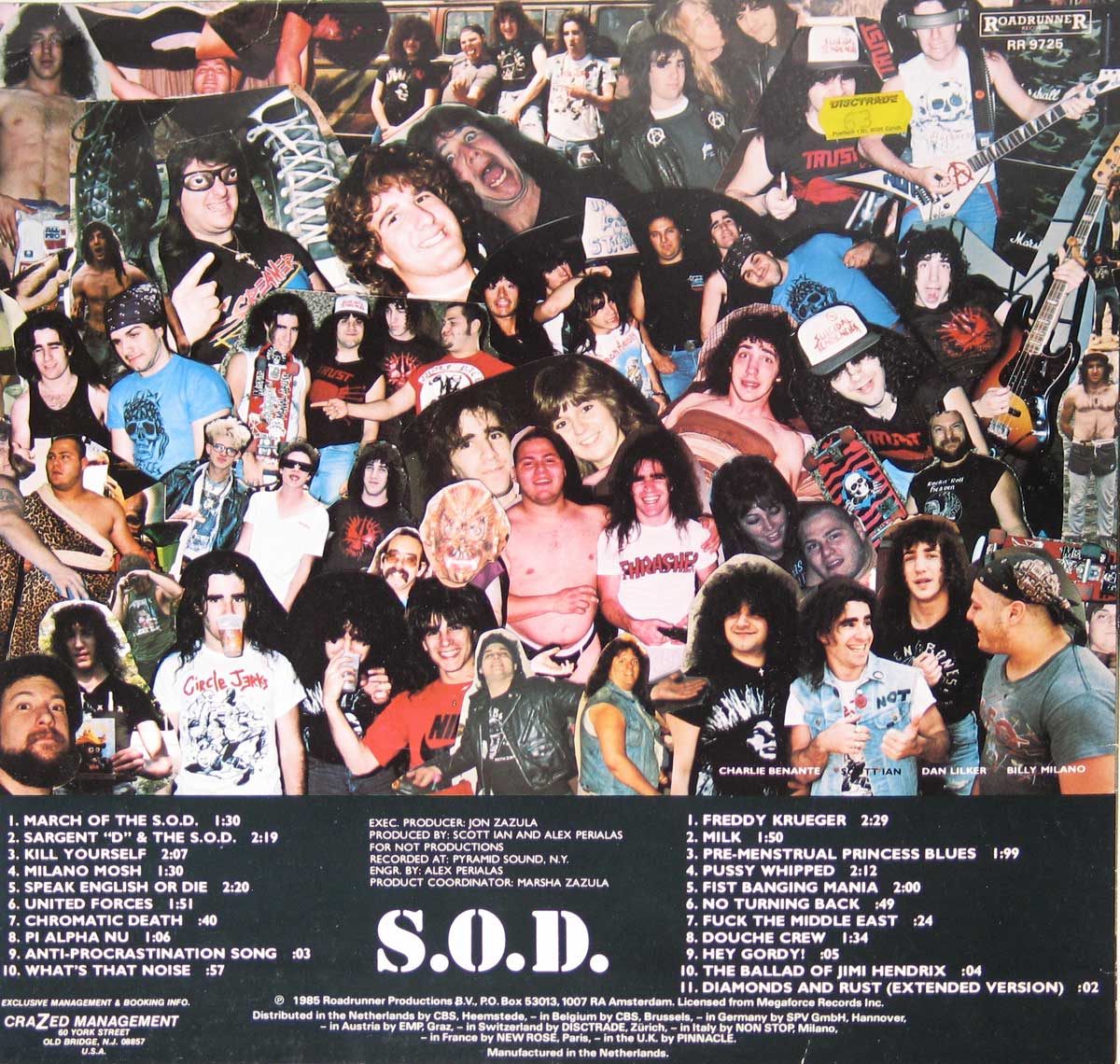High Resolution Photo Album Back Cover of SOD - Speak English Die https://vinyl-records.nl