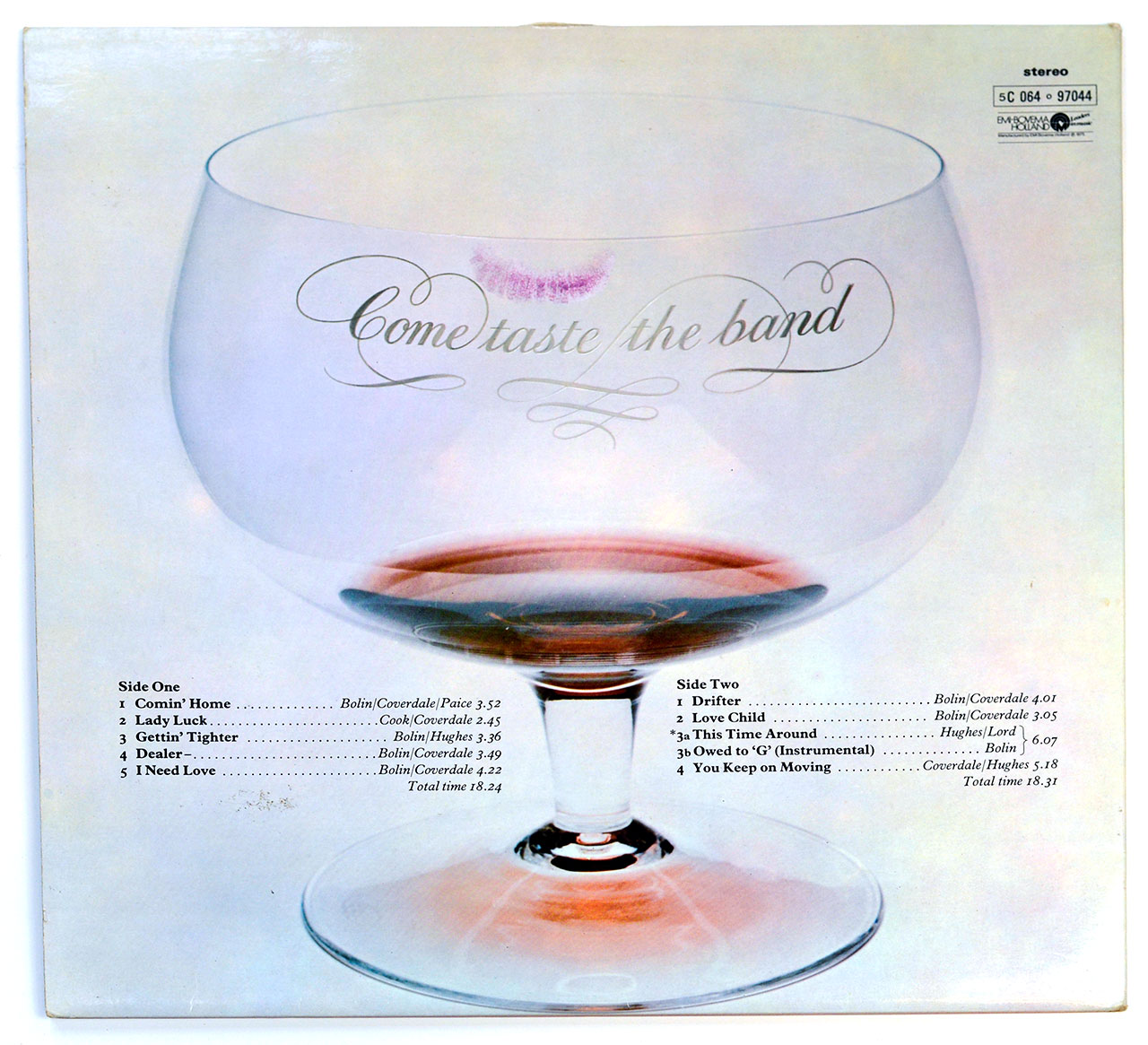 High Resolution Photo Album Back Cover of DEEP PURPLE - Come Taste The Band ( Netherlands ) https://vinyl-records.nl